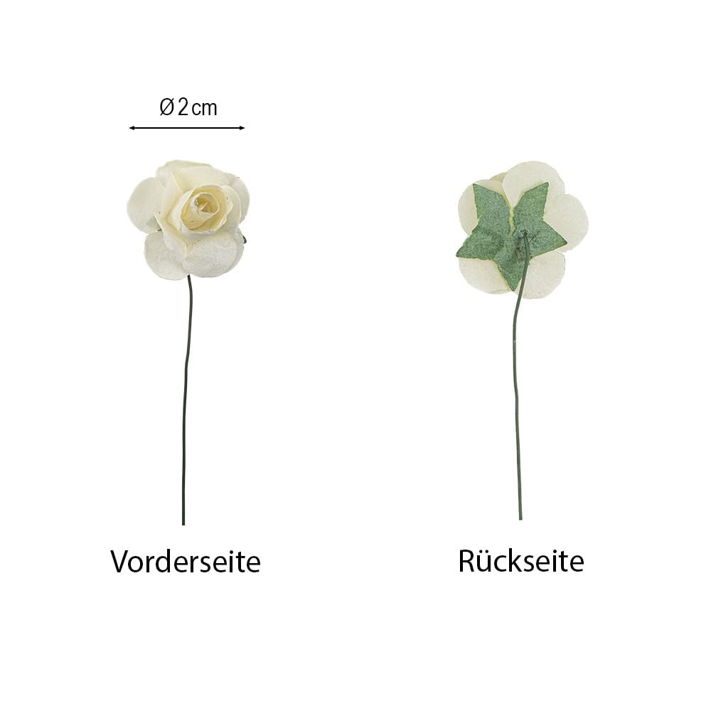 ideen-mit-herz-mini-rosen-papier-mit-draht-stiel-creme-2-cm-144-st-ck image 2