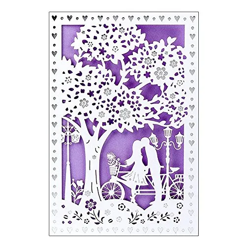 ideen-mit-herz-hochzeitskarte-laser-design-2-12x18-cm-liebespaar-fahrrad image 1