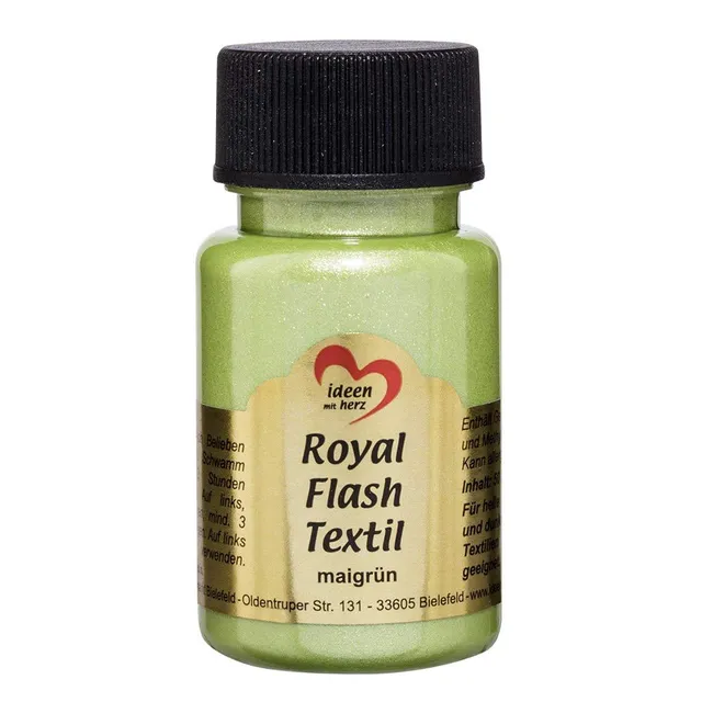 ideen-mit-herz-royal-flash-textilfarbe-glitzer-metallic-50-ml-maigr-n image 1