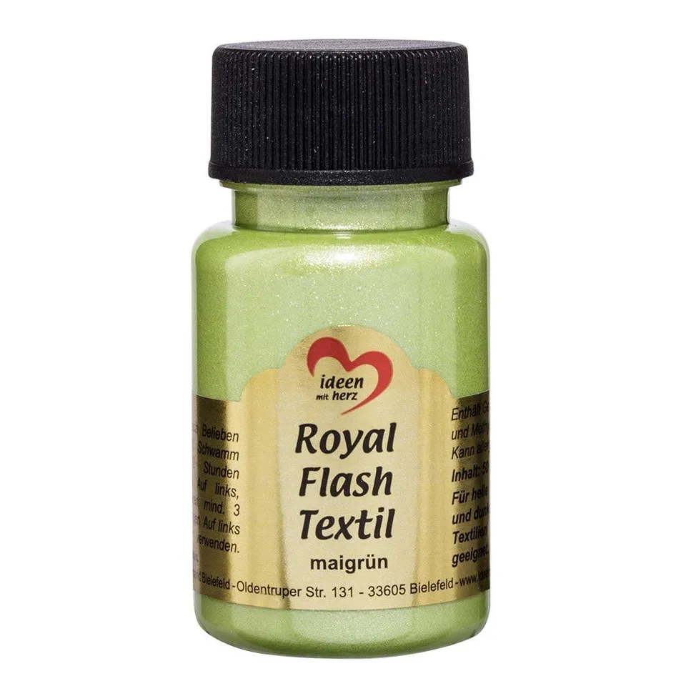 ideen-mit-herz-royal-flash-textilfarbe-glitzer-metallic-50-ml-maigr-n image 1