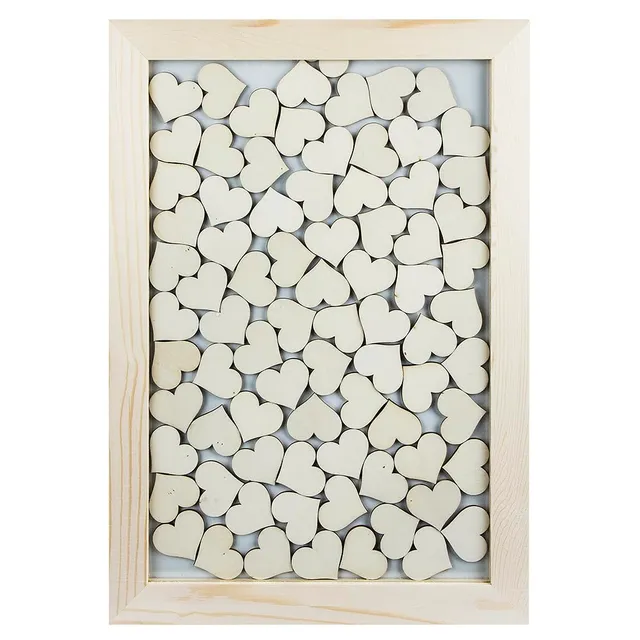 ideen-mit-herz-holzrahmen-mit-herzen-30-x-42-cm-80-herzen-g-stebuch-alternative image 1