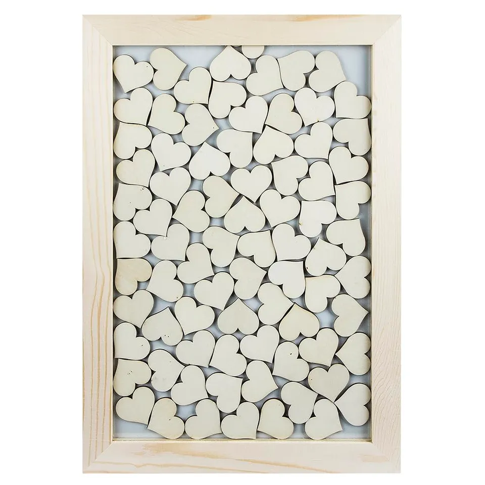 ideen-mit-herz-holzrahmen-mit-herzen-30-x-42-cm-80-herzen-g-stebuch-alternative image 1