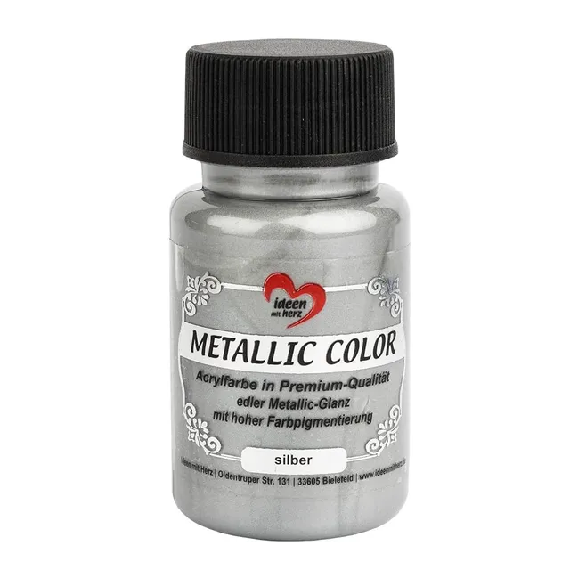 ideen-mit-herz-metallic-color-acrylfarbe-silber-50-ml image 1