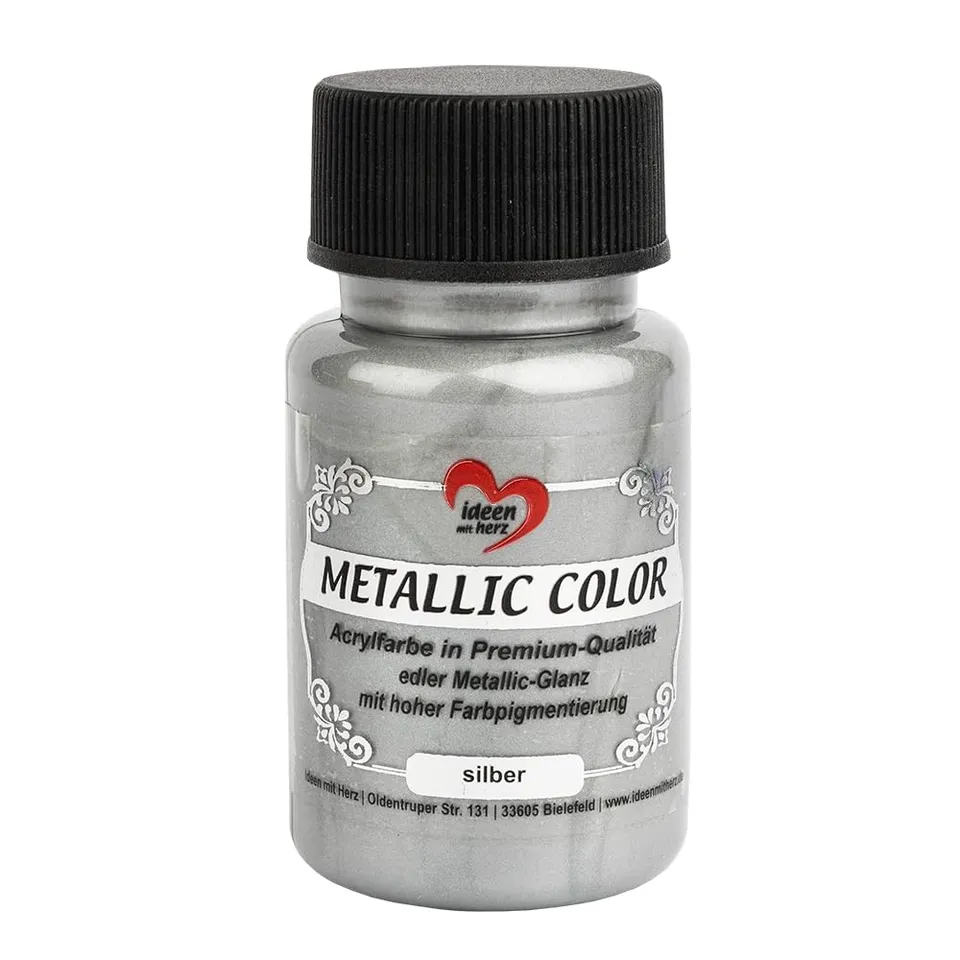 ideen-mit-herz-metallic-color-acrylfarbe-silber-50-ml image 1