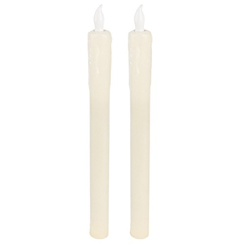 ideen-mit-herz-led-stabkerzen-echtwachs-25-cm-2er-set-warmwei-mit-timer-und-flac image 1