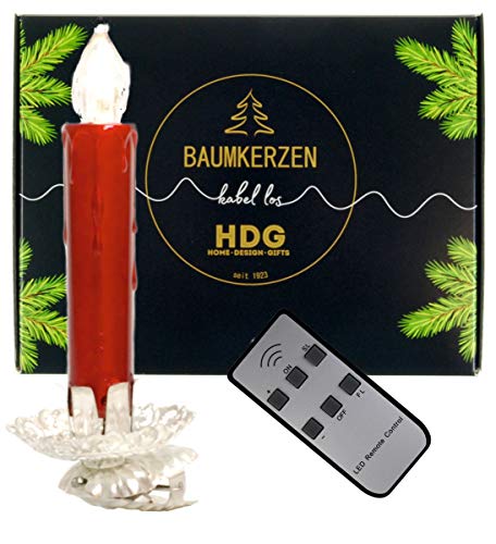 hdg-baumkerzen-kabellos-rot-8er-set-mit-vintage-clip-silber-fernbedienung image 3