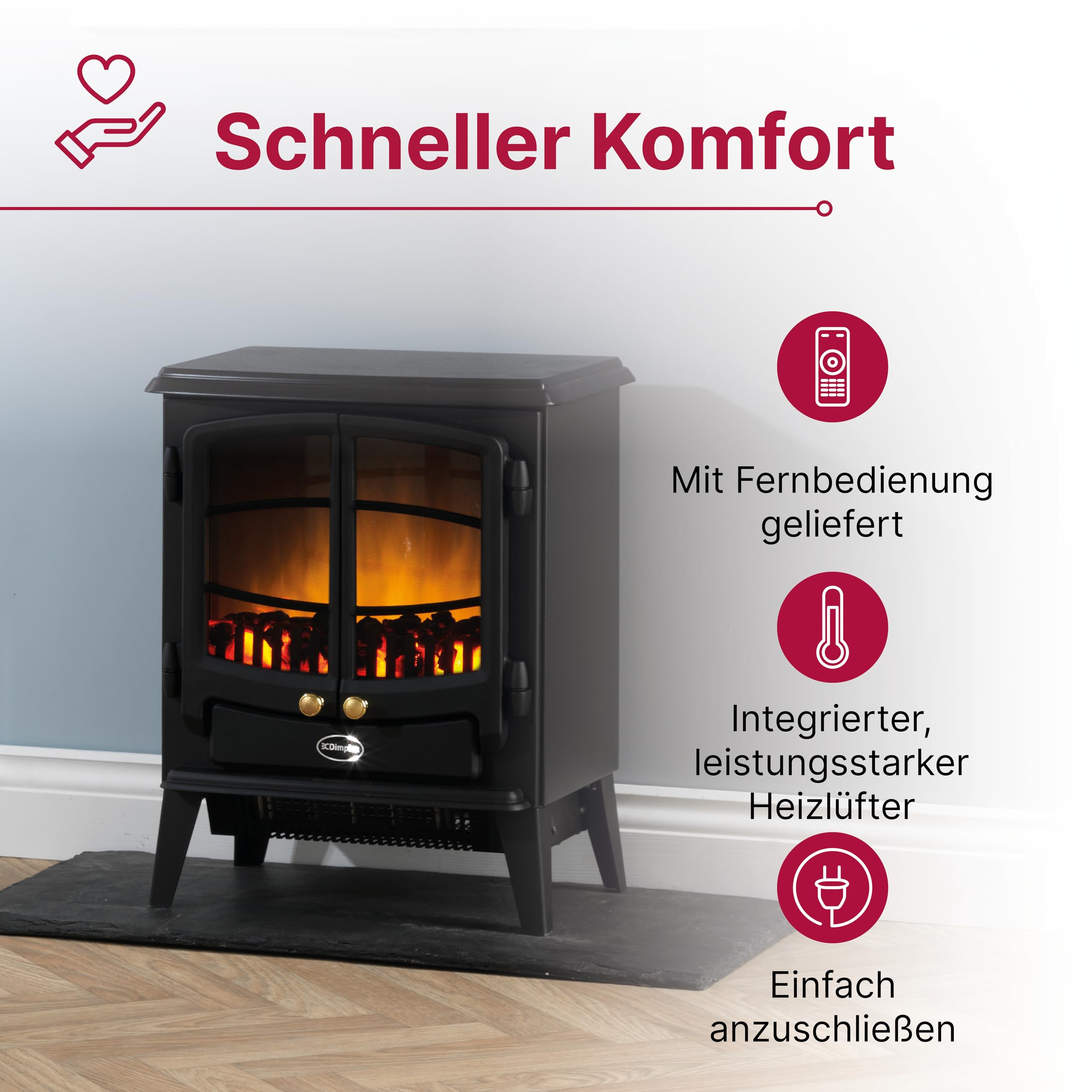 dimplex-optiflame-tango-freistehender-elektrokamin-mit-kohlebett-und-heizung image 2