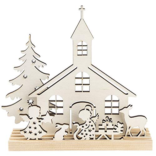 ideen-mit-herz-3-d-landschaft-kirche-engelchen-7-teilig-zum-stecken-holz image 2