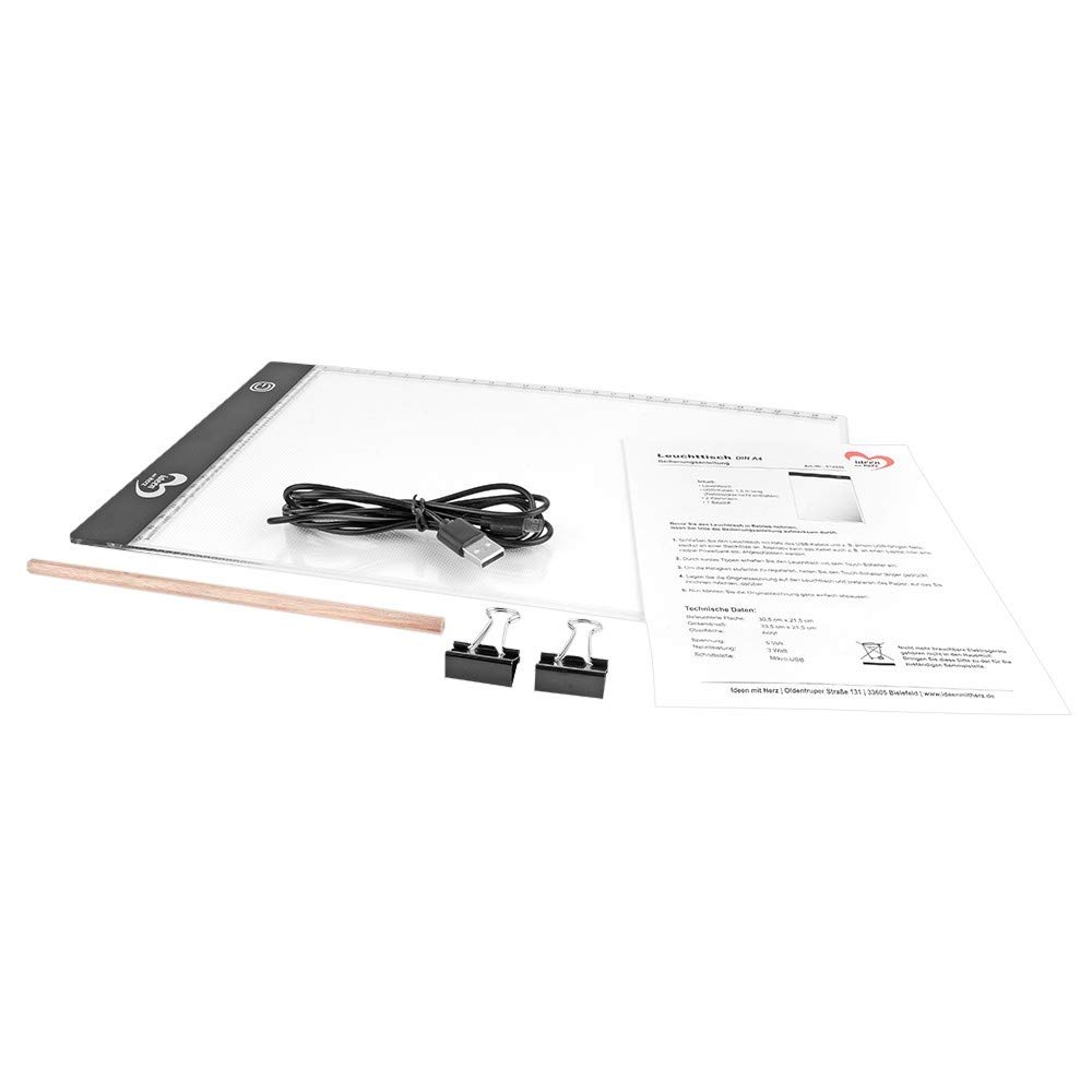 ideen-mit-herz-led-leuchttisch-din-a4-3-helligkeitsstufen-mit-usb-zubeh-r image 1